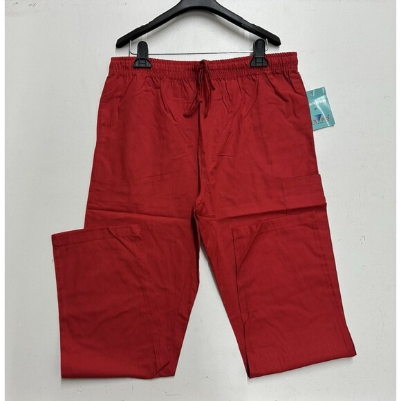 Expo V Neck women size small nurse medical uniform pants and top red - Picture 4 of 11